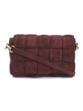Viola Castellani bordo suede padded woven crossbody bag